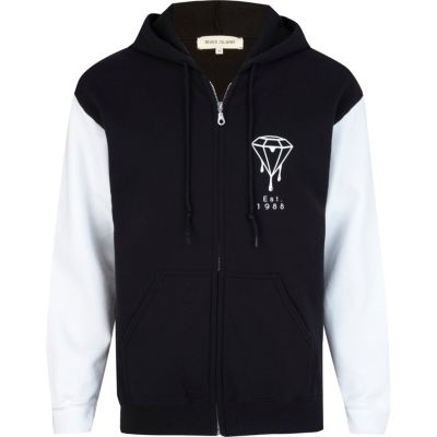 Black and white dope back print hoodie