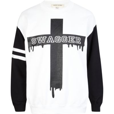 Black and white swagger print sweatshirt