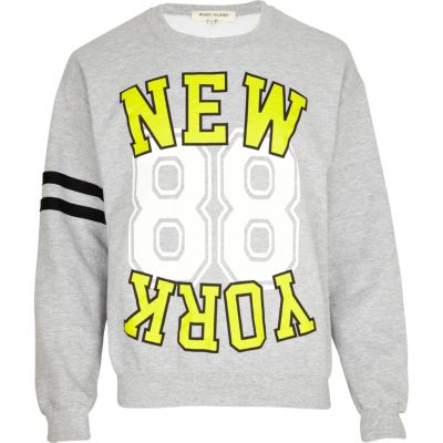 Grey New York 88 print sweatshirt 