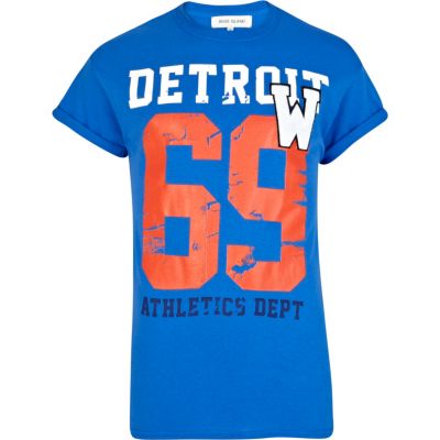 Blue Detroit 69 print t-shirt