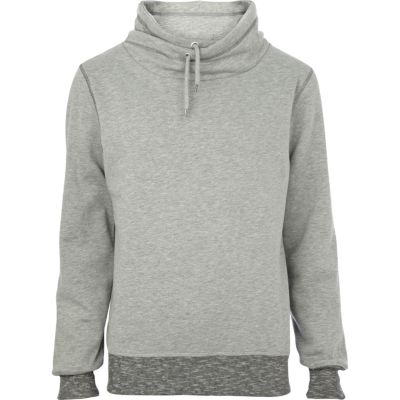 Grey cowl neck sweat top
