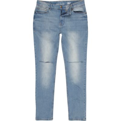 Light wash ripped Flynn skinny jeans