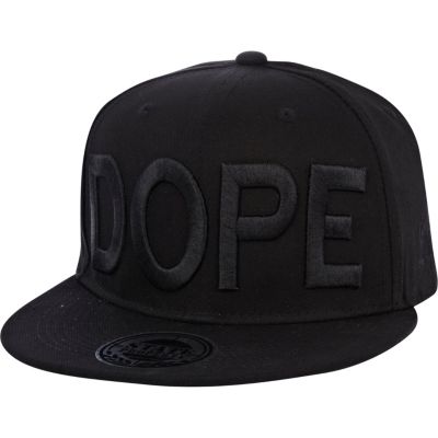 Black dope flat peak cap