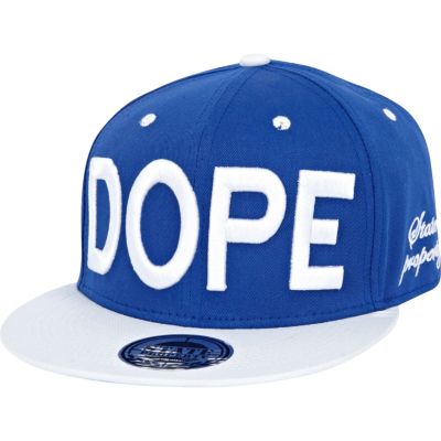Blue and white dope flat peak cap