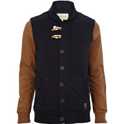 Navy contrast sleeve donny jacket