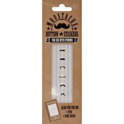 Moustache iPhone button stickers
