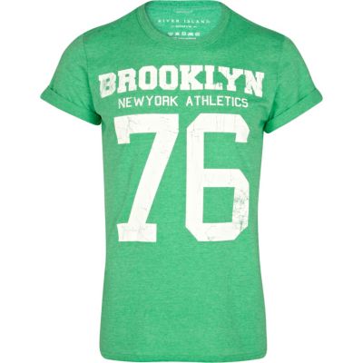 Green Brooklyn 76 print t-shirt 