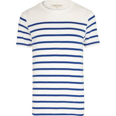 Blue and white breton stripe t-shirt