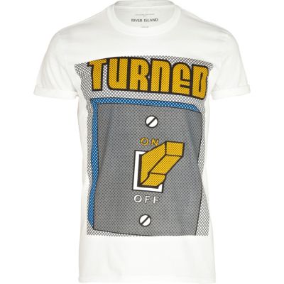 White turned on print t-shirt 