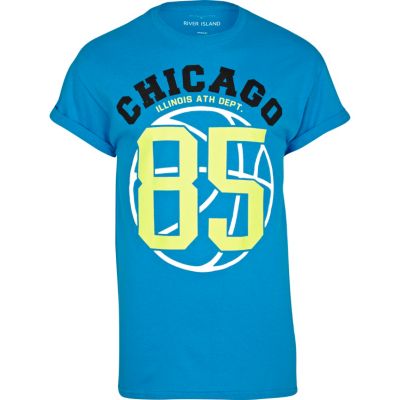 Turquoise Chicago 85 print t-shirt 