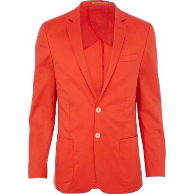 Orange slim suit jacket