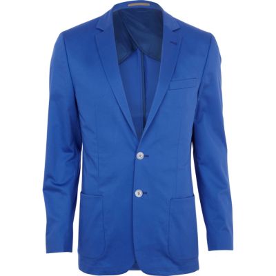 Blue slim suit jacket