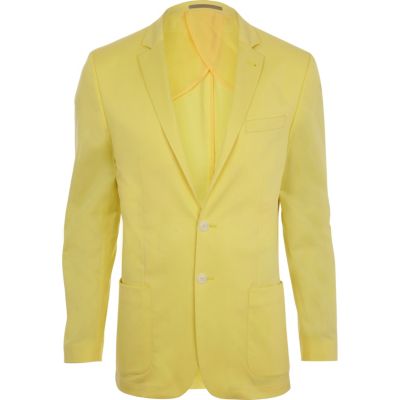 Yellow slim suit jacket