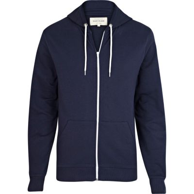Navy zip through hoodie