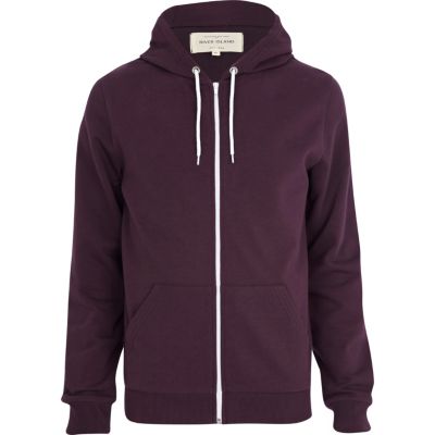 Purple zip through hoodie