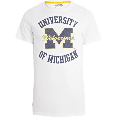 White University of Michigan print t-shirt