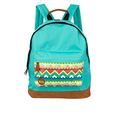 Turquoise aztec print pocket MiPac rucksack