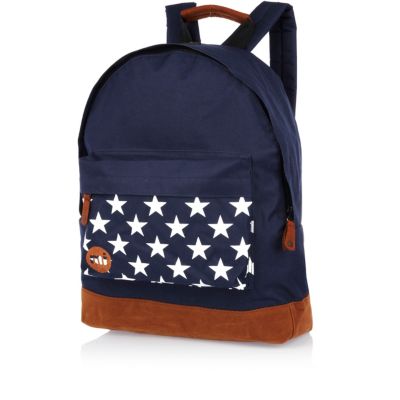Navy star print pocket MiPac rucksack