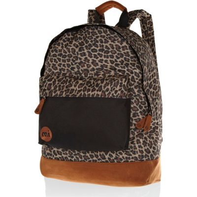 Black leopard print pocket MiPac rucksack