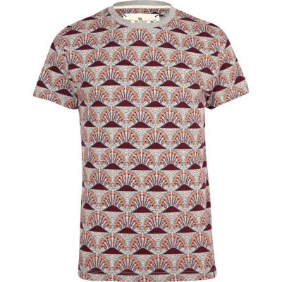Red Bellfield repeat print t-shirt