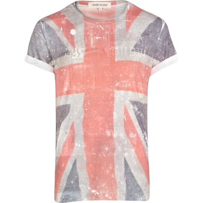 Blue union jack front print t-shirt