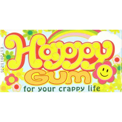 Novelty happy chewing gum