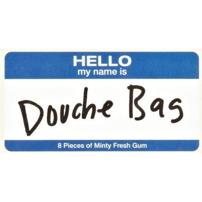 Novelty minty fresh douche bag chewing gum