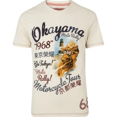 Ecru Tokyo Laundry Okayama print t-shirt