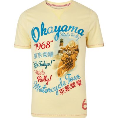 Yellow Tokyo Laundry Okayama print t-shirt