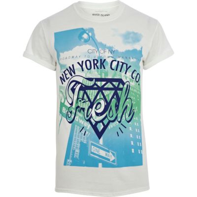 White New York City print t-shirt