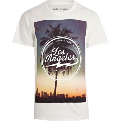 White LA print t-shirt