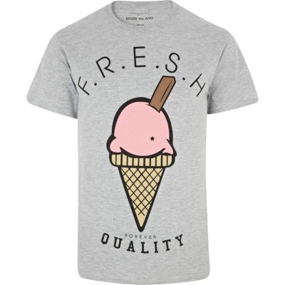 Grey fresh ice cream t-shirt 