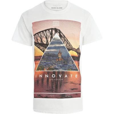 White Edinburgh print t-shirt