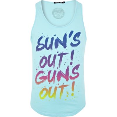 Blue Friend or Faux sun's out print vest