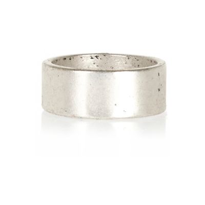 ring Â£ 5 00 silver tone metal band ring in a cool tarnished effect ...