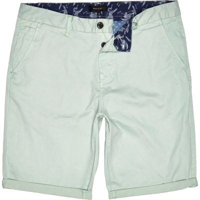 Mint green slim chino shorts shorts sale men