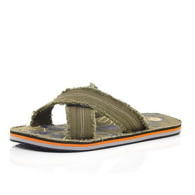 Green cross over flip flops - flip flops - shoes  boots - men