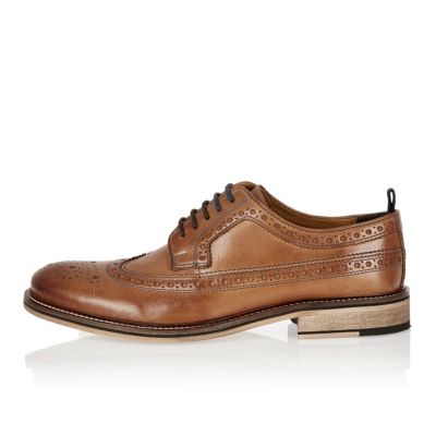 Brown leather derby brogues