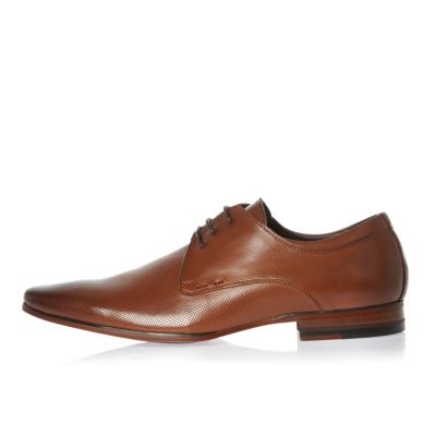 Brown smart perforated leather shoes