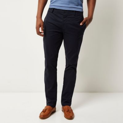 mens navy slim fit chinos