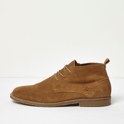 river island mens boots brown