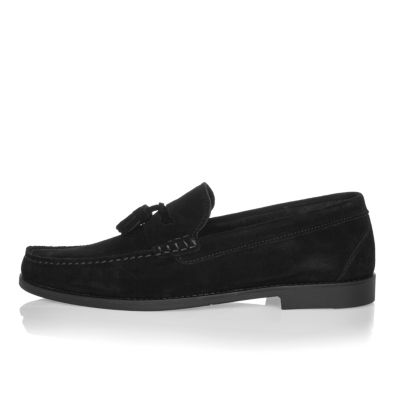 black tassel loafers mens suede