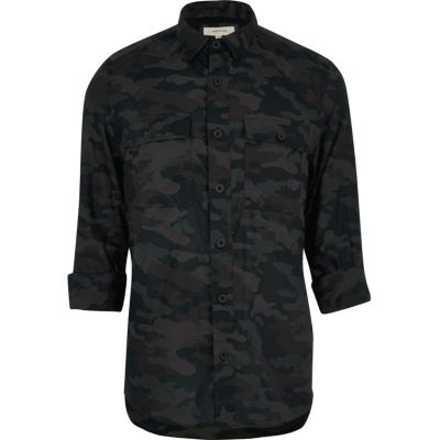 black multi camo shirt