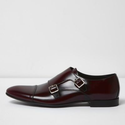 burgundy monk shoes