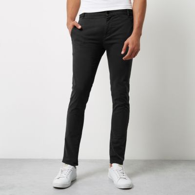 black skinny chino pants mens