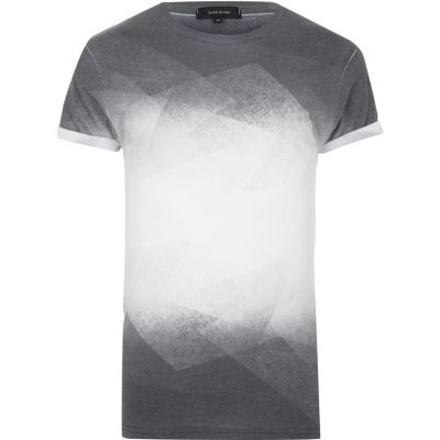 Black faded print Tshirt print tshirts tshirts / vests men