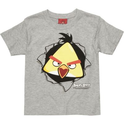 Boys grey print t-shirt