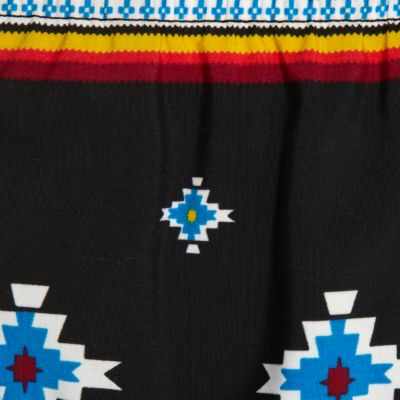 Boys black aztec print swim shorts