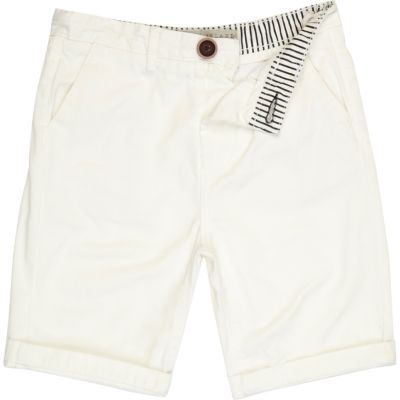 Boys white chino shorts