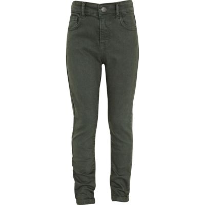 Boys bottle green skinny jeans